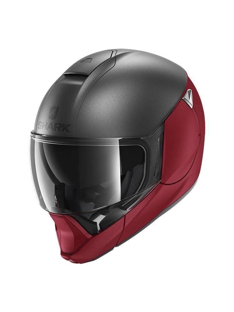 SHARK EVOJET DUAL BLANK KIRMIZI GRİ ÇENE AÇILIR KASK